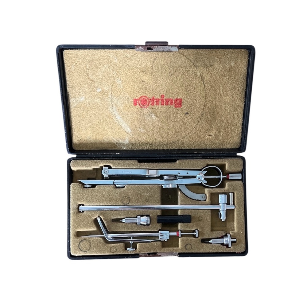 Rotring Technical Drawing Compass Set in Black and Silver